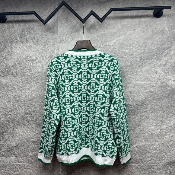 Casablanca Logo Jacquard Knit Merino Wool Sweater - Picture 2 of 8